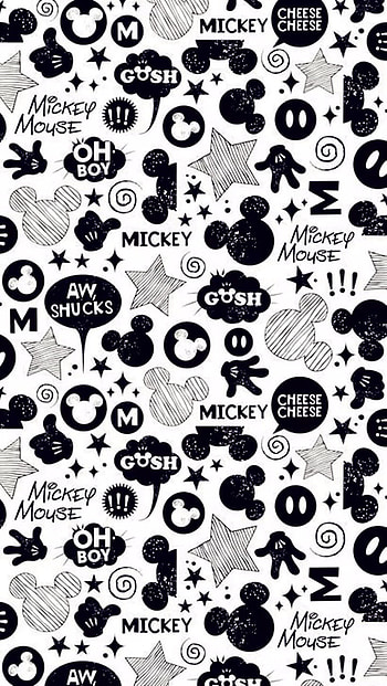 Black And White, Mickey Mouse, And - Disney Black And White HD phone wallpaper