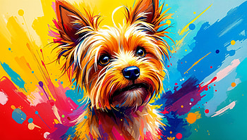 Vibrant Yorkshire Terrier - Ultra, yorkshire terrier, dog, colorful, artistic, pet HD wallpaper