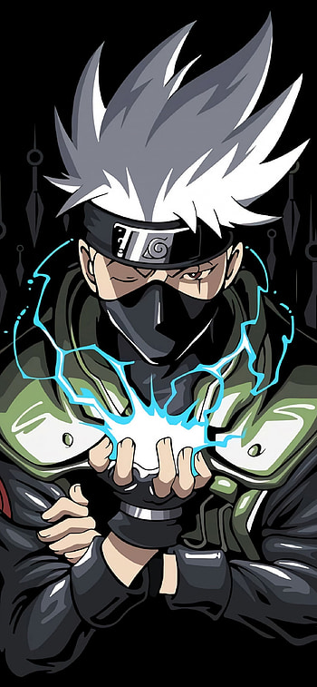 Kakashi, Anime masterpiece, Black amoled background, Incredible artwork HD phone wallpaper
