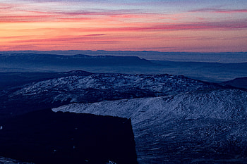 Horizon, sunset, mountains, skyline HD wallpaper