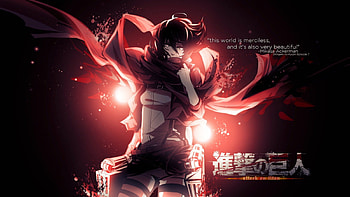 Attack on Titan, girl, anime, pretty, red HD wallpaper