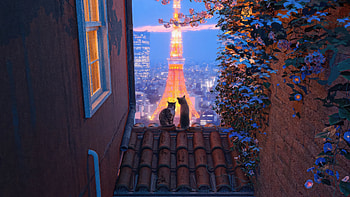 Cats Whisper Of The Heart , cat, artist, artwork, digital-art HD wallpaper