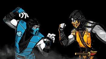 Mortal Kombat Sub Zero Vs Scorpion, sub-zero, scorpion, mortal-kombat, games, artwork, 2025-games, pc-games, art, digital-art, dark, black, deviantart, video-games HD wallpaper