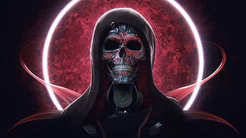 Techno Skull, skull, artist, artwork, artstation HD wallpaper