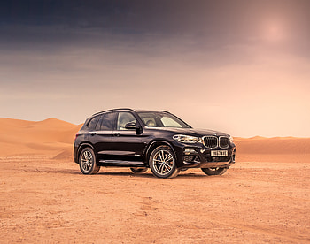 Bmw x3, black suv, desert HD wallpaper