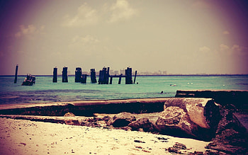 Nature, Sea, Sand, Shore, Bank, Pins HD wallpaper