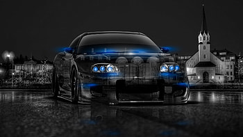 Abstract Black Blue Toyota Supra HD wallpaper