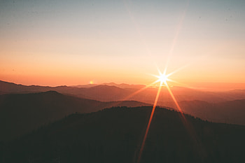 Sunset From Mountain Range , sunset, mountains, nature HD wallpaper