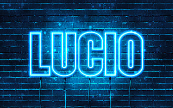 Lucio, , with names, Lucio name, blue neon lights, Lucio Birtay, Happy Birtay Lucio, popular italian male names, with Lucio name HD wallpaper