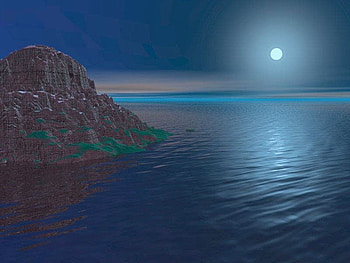 MOON OVER SEA, b, a, c, d HD wallpaper