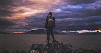Mountain wanderer, Golden hour beauty, Wilderness graphy, Backpacking bliss HD wallpaper