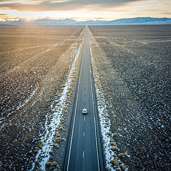 Nature, Mountains, View From Above, Road, Car, Valley HD phone wallpaper