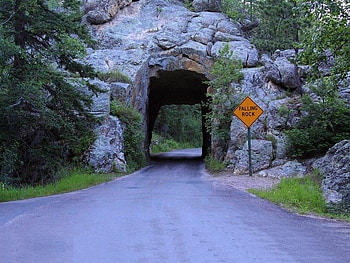 Rock Underpass, shadow, gray, sign, underpass, green, trees, road, rock HD wallpaper