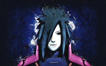 Madara Uchiha, Naruto, blue stone background, grunge art, Madara Uchiha character, Naruto characters, Naruto manga, Madara Uchiha Naruto, Uchiha Madara HD wallpaper