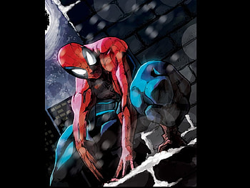 a spiders call, night, peter parker, man, spiderman HD wallpaper