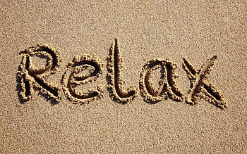Sand, Words, Relaxation, Rest, Inscription, Beige HD wallpaper
