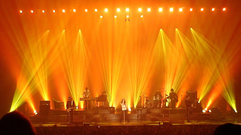 Yellow Stage Lights Background HD wallpaper