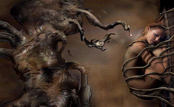embraced, female, tree HD wallpaper