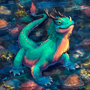 Art, Dragon, Lizard, Being, Creature, Fantastic HD phone wallpaper