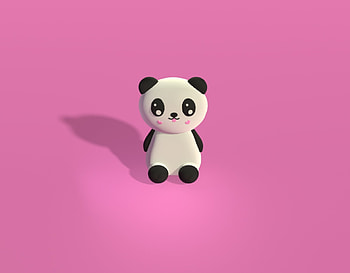 Panda, pink, cute HD wallpaper