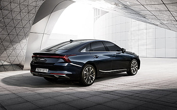 Kia K8, 2021, rear view, exterior, new blue K8, business class, Korean cars, Kia HD wallpaper