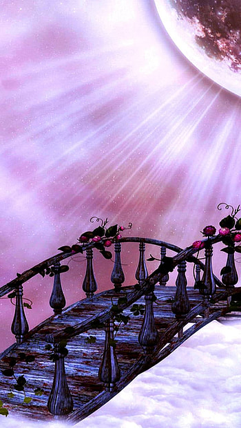 Fantasy Bridge, moon, bridge, artistic, fantasy HD phone wallpaper