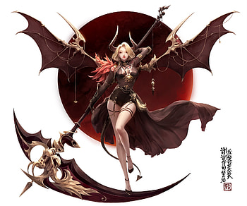 Reaper Succubuss, blonde, ecchi, succubuss, reaper HD wallpaper