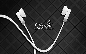Smile:), music, abstract, smile, ears HD wallpaper
