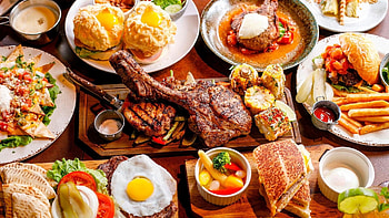 Buffet meal, Appetizer variety, Tempting spread, Brunch delicacies HD wallpaper