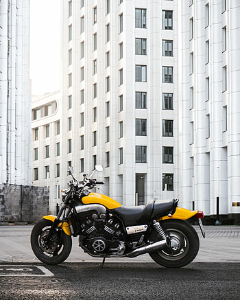 Motorcycles, Yamaha, Building, Side View, Motorcycle, Bike, Motor HD phone wallpaper