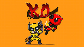 Wolverine And Deadpool Impactful, wolverine, deadpool, superheroes, artist, artwork, digital-art, minimalism HD wallpaper