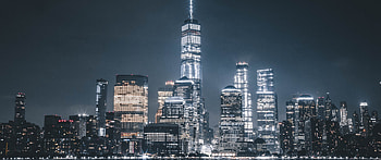 Manhattan Skyline, Night scenery, dom tower, World trade center HD wallpaper