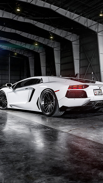 White Lamborghini Aventador, Dream cars HD phone wallpaper