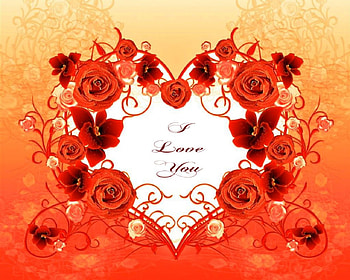 I love You, words, flowers, heart, art HD wallpaper