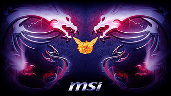 Purple Fire Dragon Msi dragon logo fire breath HD wallpaper
