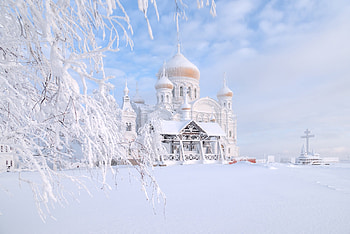 Belogorsky-Monastery, Belogorsky, nature, Russia, Monastery, winter HD wallpaper