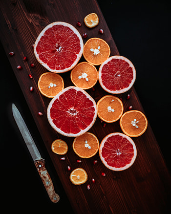 Fruits, Food, Lobules, Slices, Garnet, Pomegranate, Grapefruit HD phone wallpaper