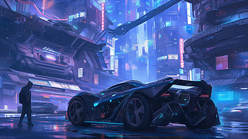 Anime Cyberpunk Ride - , Anime, anime car, futuristic, cyberpunk HD wallpaper