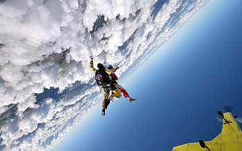 fall, Parachuting HD wallpaper