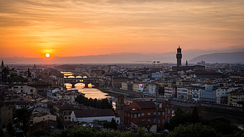 Cities, Sunset, City, Building, View From Above HD wallpaper