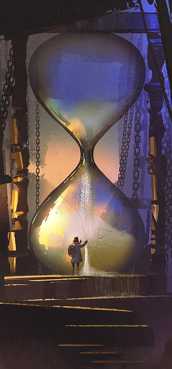 Running out of time, electric blue, art HD phone wallpaper