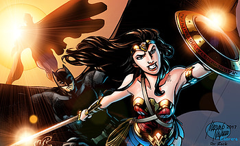 Justice League Wonder Woman Superman Batman, justice-league, wonder-woman, superman, batman, superheroes, artwork HD wallpaper
