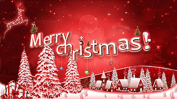 Christmas Greetings, winter, stars, houses, Santa hat, reindeer, snow, trees, hat, ornaments, Santas, gifts, balls, presents, Santa, Christmas, Holiday, Merry Christmas, deer HD wallpaper