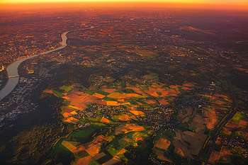 Landscape, Cities, Sunset, Dawn, View From Above, Village HD wallpaper