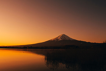 Lake Kawaguchi, Mount Fuji, Mountain, sunset HD wallpaper