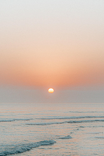 Nature, Sunset, Sea, Sun, Waves HD phone wallpaper