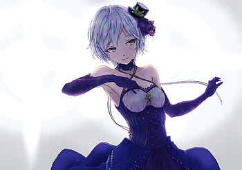 Anastasia, purple, cinderella girls, anime, idolmaster, girl, manga, hasisisissy HD wallpaper