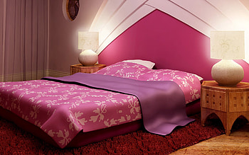 Bright, Miscellanea, Miscellaneous, Bed, Sleeping, Bedroom, Modernism, Floor Lamps HD wallpaper