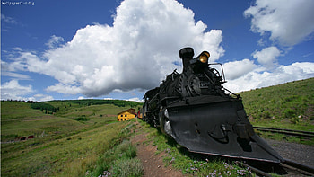First Electric Train, tracks, sky, train, electric HD wallpaper
