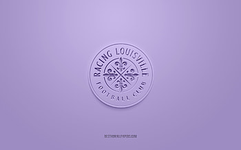 Racing Louisville FC, creative 3D logo, purple background, NWSL, 3d emblem, American soccer club, Louisville, USA, 3d art, soccer, Racing Louisville FC 3d logo HD wallpaper
